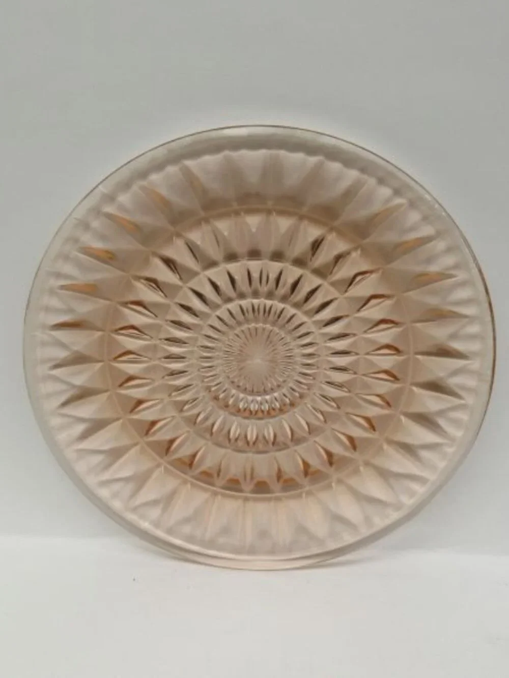 Jeannette Depression Glass Pink WINDSOR, aka DIAMOND, 9 Inch Dinner Plate